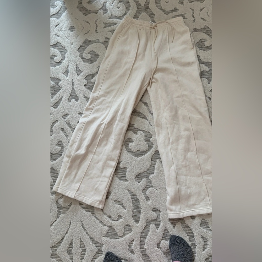 Cream Wide-Leg Pants